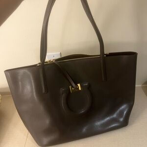 Salvatore Ferragamo Dark Gray Leather Tote